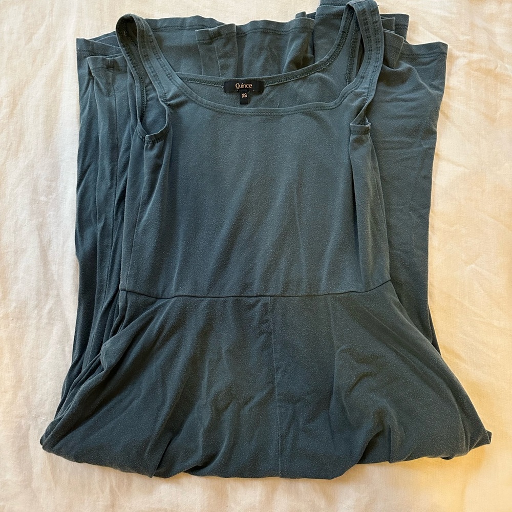 Quince Tencil Teal Ballerina Dress XS